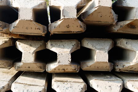 Prestressed I-Shape Concrete Pile for foundation construction workの写真素材