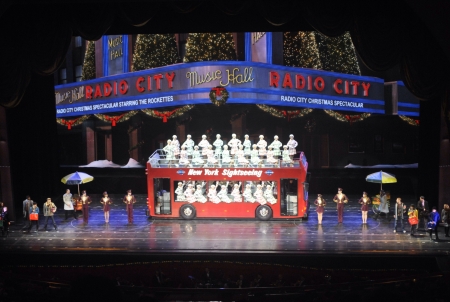 The Rockettes perform at the Radio City Music Hall Christmas Spectacular in New York Cityの素材