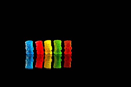 gummy bears isolated on blackの写真素材