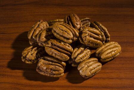 group of healthy and delicious pecansの写真素材