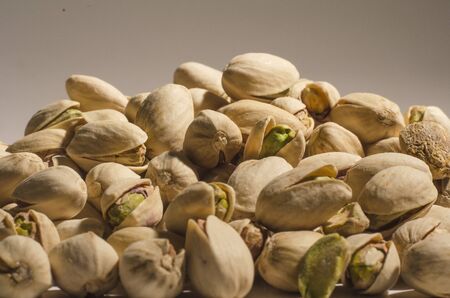group of salty and delicious pistachios