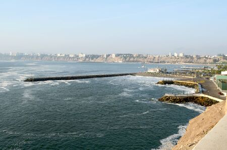 the beautiful peruvian coast by dayの写真素材