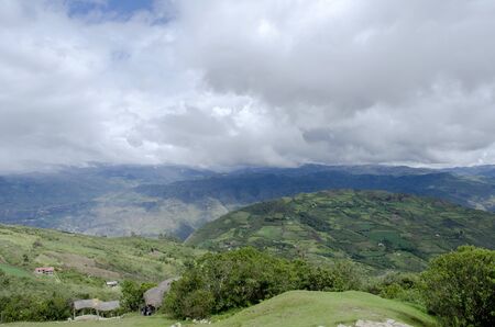 beautiful landscape on the roads of peruの写真素材