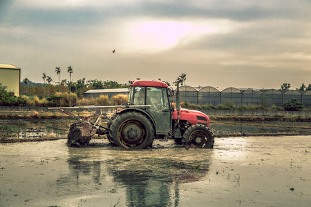 Farmer plowingのeditorial素材