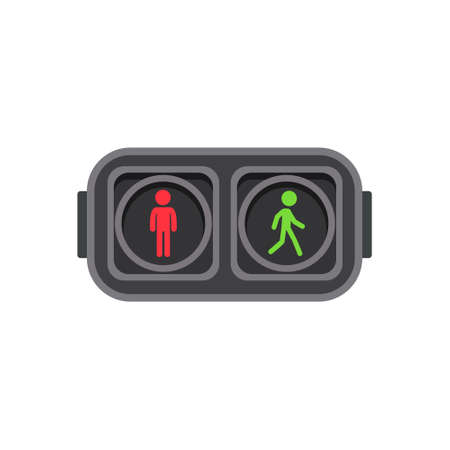 Illustration Vector Graphic Pedestrian traffic light with red and green man cartoon icon set....