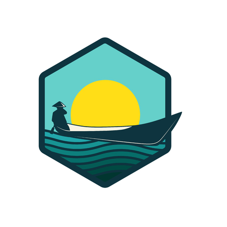 adventure vintage badgeのイラスト素材