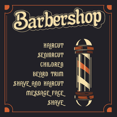 Barber shop design elementsのイラスト素材