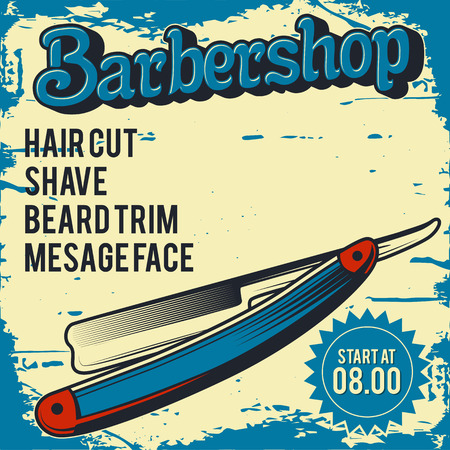 Barber shop design elementsのイラスト素材
