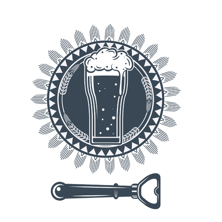 Craft beer vector, symbol or label templateのイラスト素材