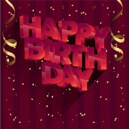 Happy birthday vector greeting card design for invitations and celebrationのイラスト素材