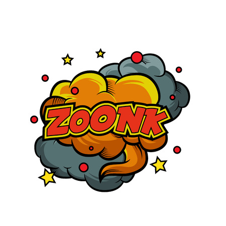 Comic cartoons book page with boom and explosion signs set vector illustrationのイラスト素材