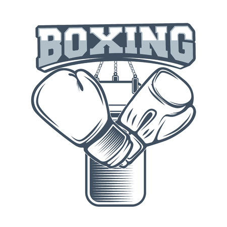 Boxing club and martial arts badge/label in vintage styleのイラスト素材
