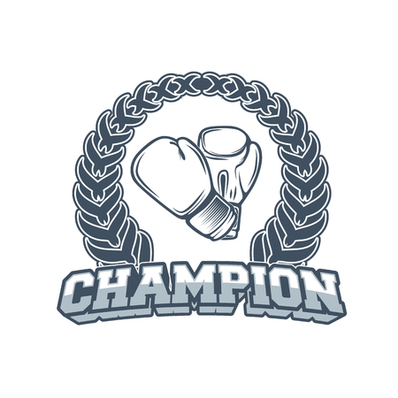 Boxing club and martial arts logo badge/label in vintage styleのイラスト素材