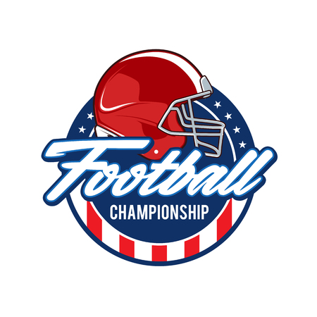 Vector label of american football isolated on white background, vector illustration.のイラスト素材