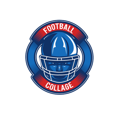 Vector label of american football isolated on white background, vector illustration.のイラスト素材