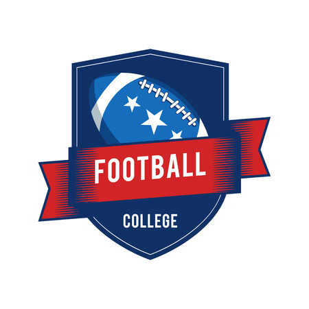 Vector label of american football isolated on white background, vector illustration.のイラスト素材