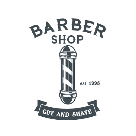 Barber shop logo vector templateのイラスト素材