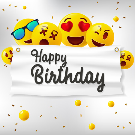 Birthday elegant greeting card with air balloonsのイラスト素材