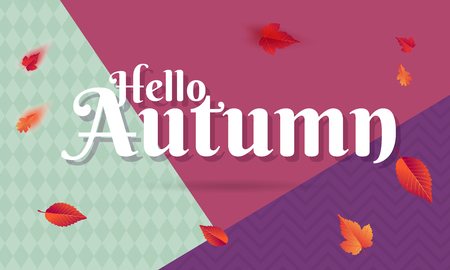 Abstract Vector Illustration Autumn Sale Background with Falling Autumn Leavesのイラスト素材