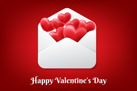 Happy valentines day vector greetings card design with 3d realisticのイラスト素材