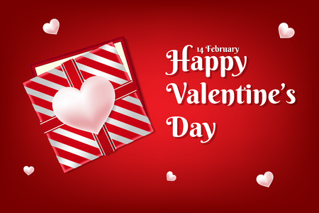 Happy valentines day vector greetings card design with 3d realisticのイラスト素材