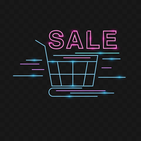 Retro sale neon sign. Vector illustrationのイラスト素材