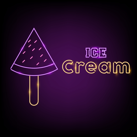 Ice cream neon signのイラスト素材