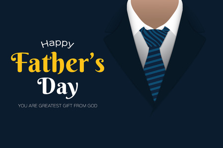 Happy Fatherâs Day Calligraphy greeting card. Vector illustrationのイラスト素材