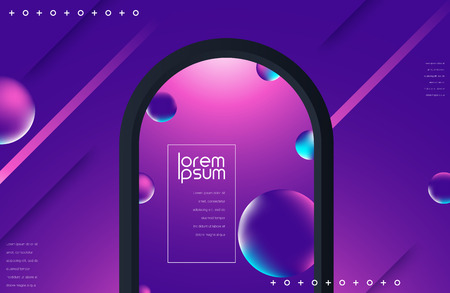 Liquid color background design. Fluid gradient shapes composition. Futuristic design postersのイラスト素材