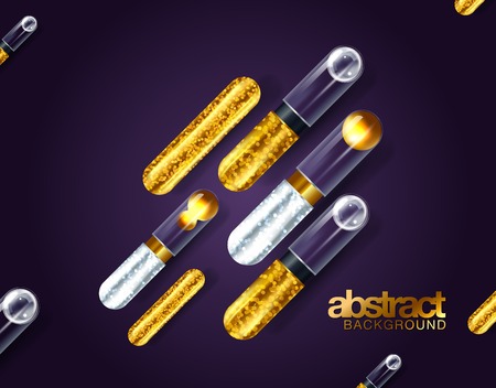 3D abstract black, gold and teal colored geometric shapesのイラスト素材