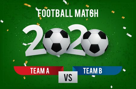 vector illustration of a football cup 2020. design of a stylish background for the soccer championship. vector realistic 3d ball.. Vector illustrationのイラスト素材