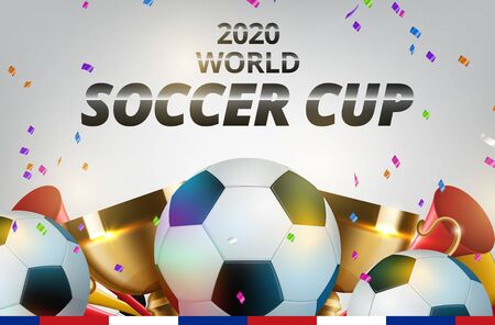Soccer Poster design. Football Ball flyer concept. Design For Sport Bar ticket sale sport promotion. Tournament, Championship Flyer Designのイラスト素材
