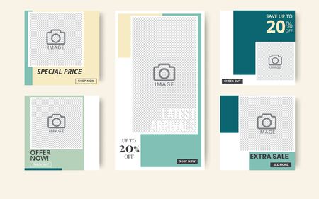 Social media banner template. Use it to advertise on social networks, advertise your product and announcements. Vector illustrationのイラスト素材