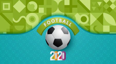 Soccer European championship. 2020 Abstract Turquoise dynamic background soccer banner Football. Vector illustrationのイラスト素材