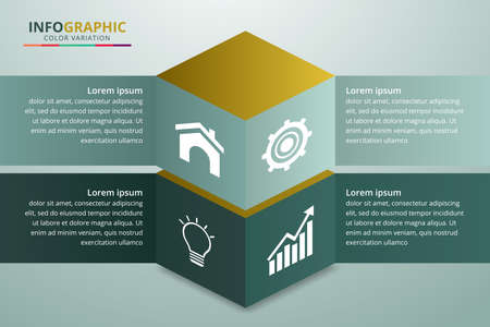 Minimal Business Infographics template. Vector Illustrationのイラスト素材