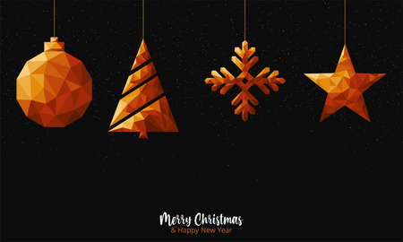 Merry Christmas and Happy New Year Greeting Cardのイラスト素材