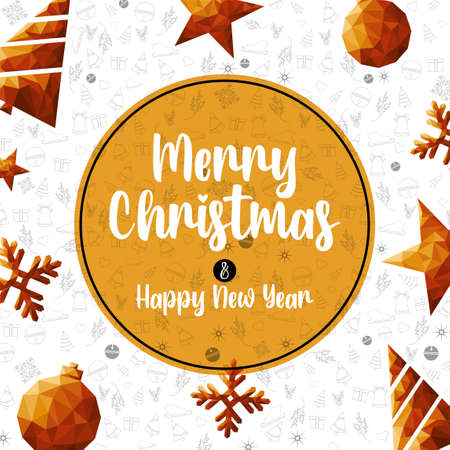 Merry Christmas greeting card with calligraphyのイラスト素材