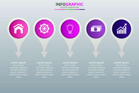 vector abstract 3d paper infographic elementsのイラスト素材