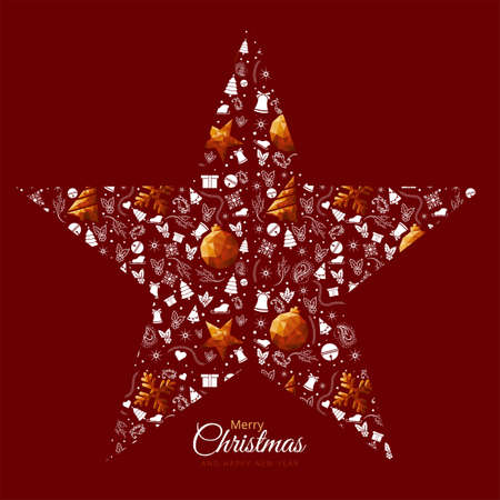 Merry Christmas and Happy New Year lettering templateのイラスト素材