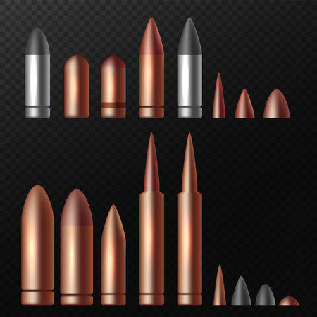 Set of bullets on transparent backgroundのイラスト素材