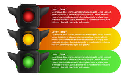Realistic 3d Detailed Road Traffic Light Bannerのイラスト素材