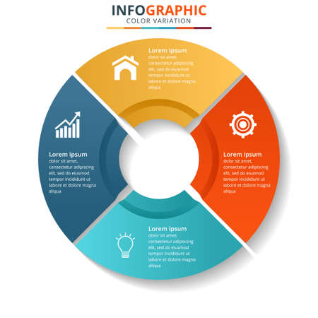 Modern business Infographics circle origami style Vector illustrationのイラスト素材