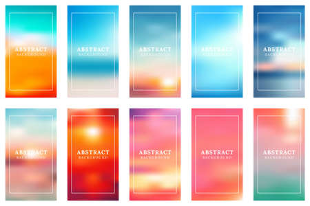 Collection of colorful smooth gradient backgroundのイラスト素材