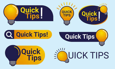 Simple Quick Tips badge with light bulbのイラスト素材