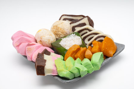 Korean traditional food Songpyeon, half-moon-shaped rice cakeの写真素材