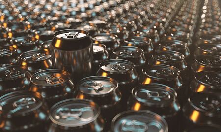 cans in perspectiveの写真素材