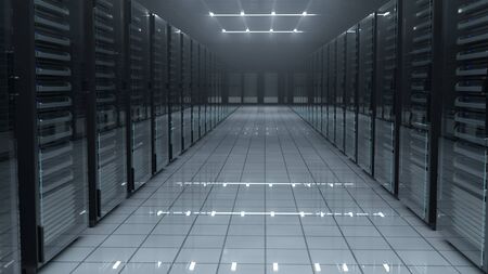 room full of servers racks