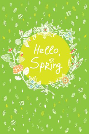 Hello, spring Flower pattern with complex detailed colors.のイラスト素材