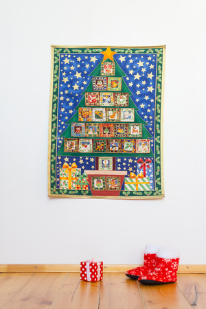 advent calendar, waiting for the holiday. Children's roomの写真素材