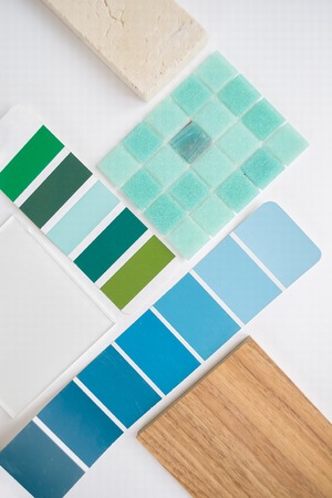 Layout of samples of materials, selection of materialsの写真素材